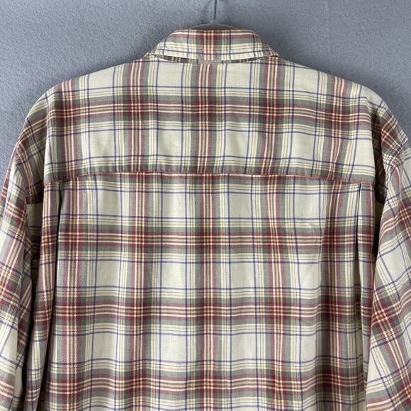 Lands End Viyella Wool Blend Shirt Mens XL Plaid Button Up Flannel Outdoor - Picture 9 of 13